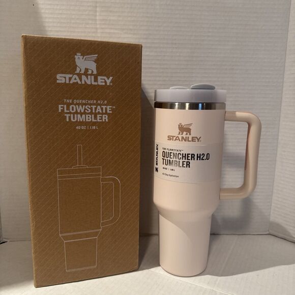 Stanley 40 oz Stainless Steel H2.0 FlowState Quencher Tumbler Rose Quartz NEW - Picture 1 of 6